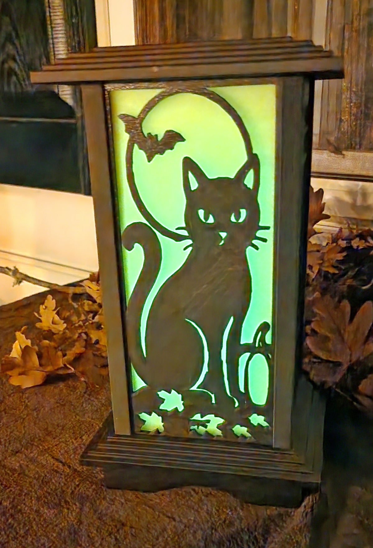 Black Cat & Moon glow-in-the-dark diffuser panel for the Kyoto Lamp