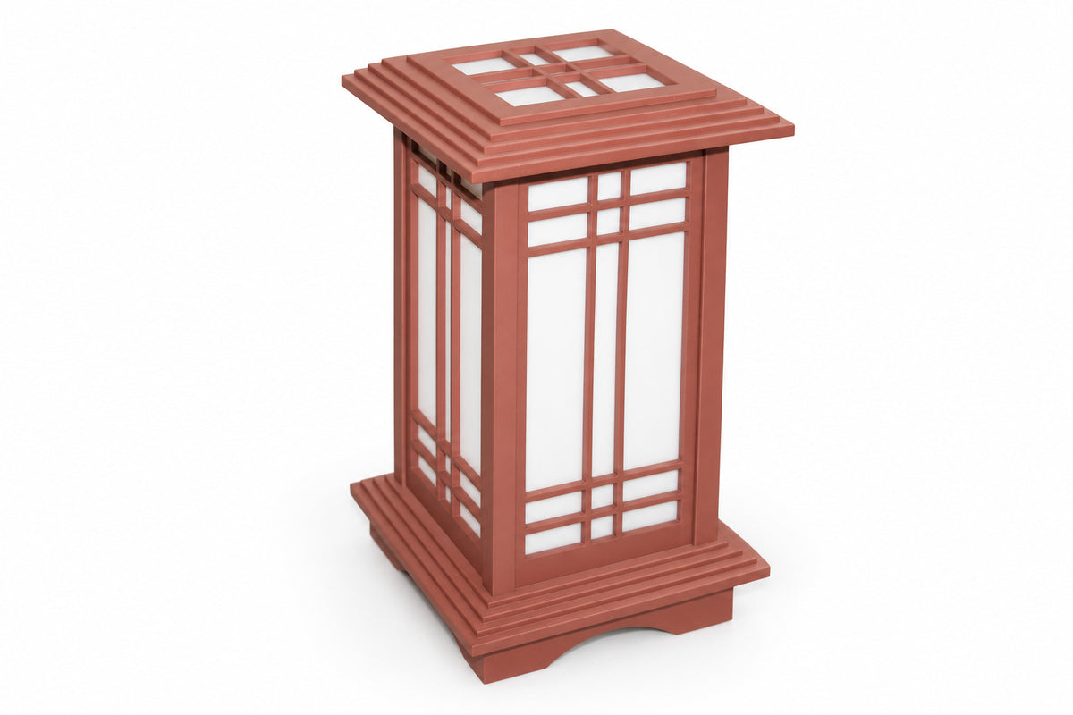 Heritage Cherry Kyoto shoji-style table lamp with white diffuser panels