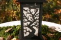 Kyoto After Dark Tree and Bats interchangeable Halloween wall panel displayed on a Kyoto Lamp