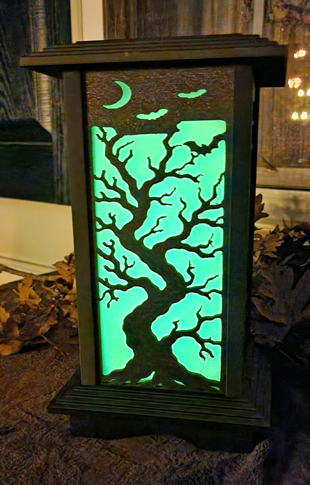 Tree & Bats glow-in-the-dark diffuser panel for the Kyoto Lamp