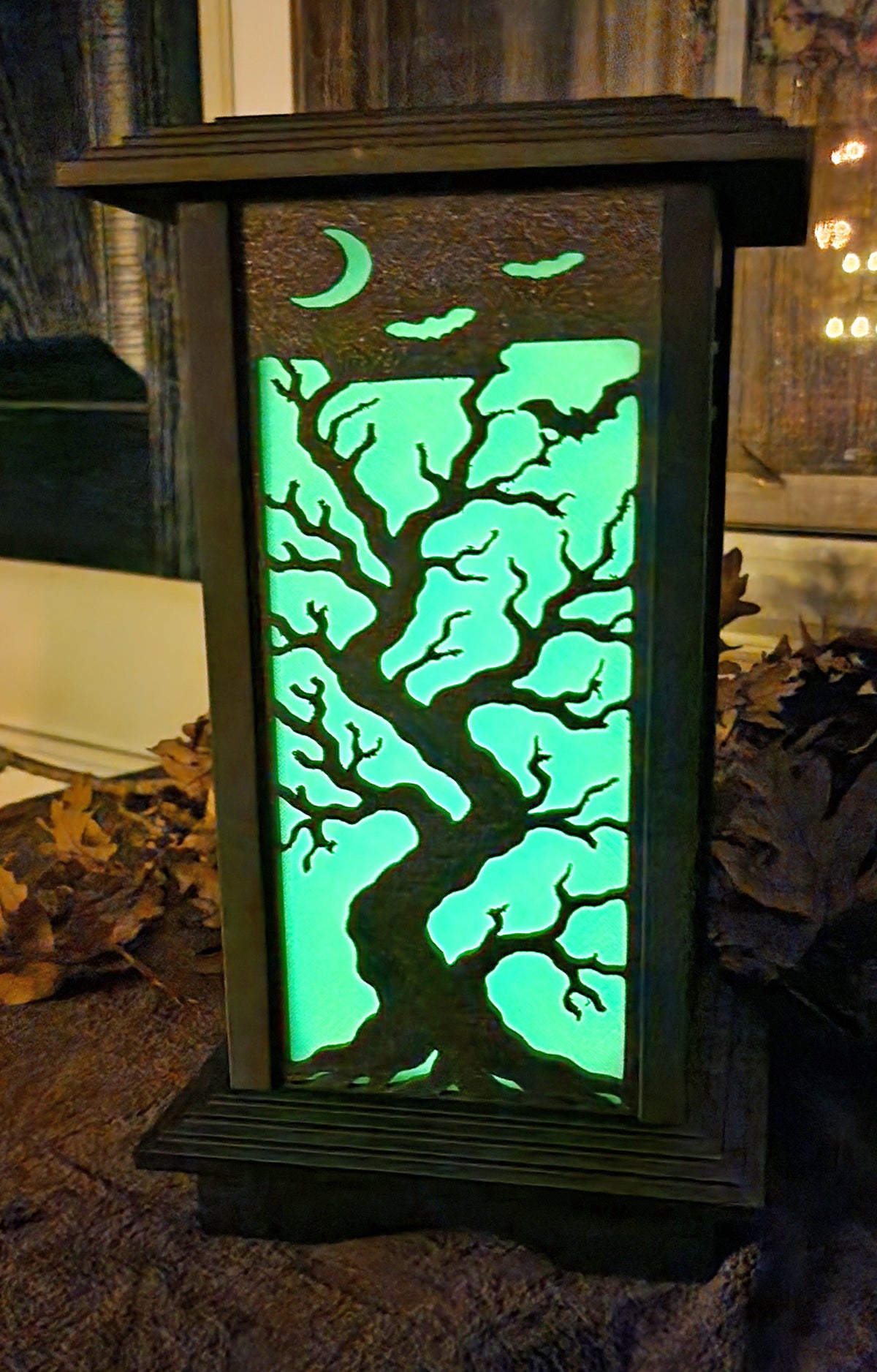 Tree & Bats glow-in-the-dark diffuser panel for the Kyoto Lamp